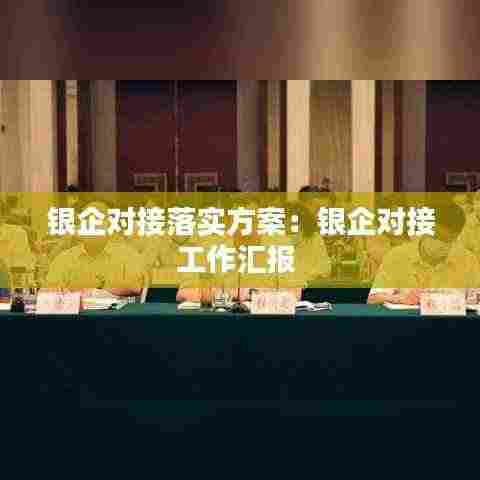 银企对接落实方案：银企对接工作汇报 