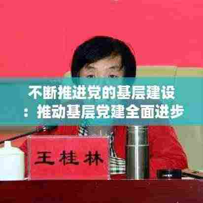 不断推进党的基层建设:推动基层党建全面进步