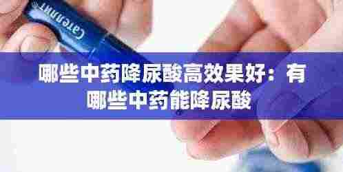 哪些中药降尿酸高效果好：有哪些中药能降尿酸 