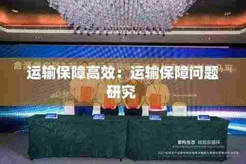 运输保障高效：运输保障问题研究 