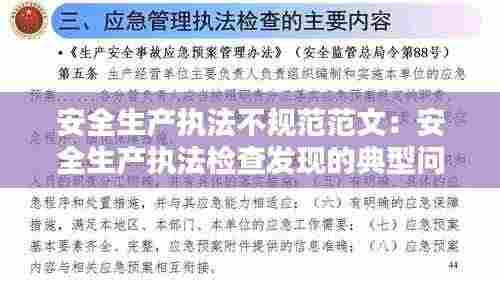 安全生产执法不规范范文:安全生产执法检查发现的典型问题