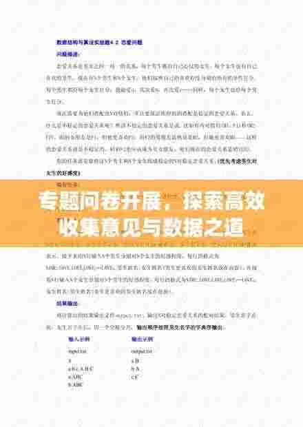 专题问卷开展,探索高效收集意见与数据之道