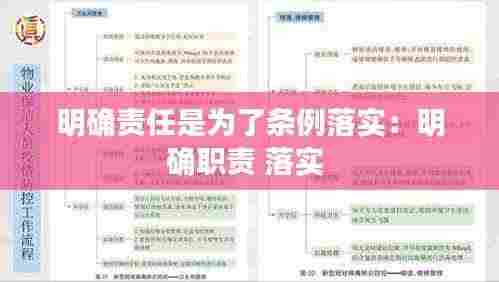 明确责任是为了条例落实:明确职责 落实