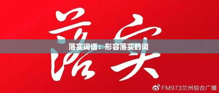 落实词语：形容落实的词 