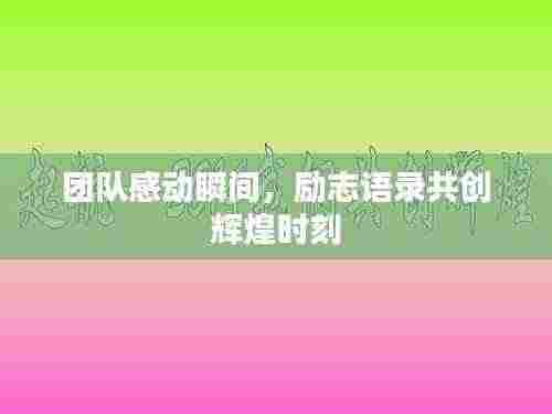 团队感动瞬间,励志语录共创辉煌时刻