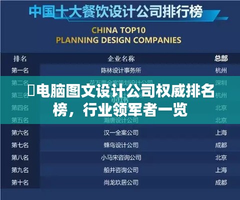 电脑图文设计公司权威排名榜,行业领军者一览