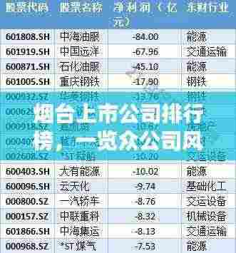 烟台上市公司排行榜，一览众公司风采