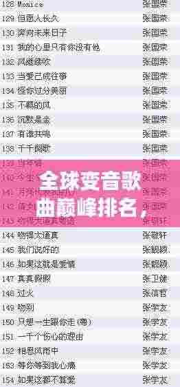 全球变音歌曲巅峰排名,必听经典!